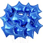 Blue Star Balloons,12Pcs Dark Blue Star Shaped Foil Balloons,18Inch Large Blue Helium Mylar Balloon for Birthday Baby Shower Anniversary Wedding Party Decorations