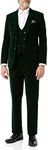 Mens 3 Piece Green Velvet Suit Tailored Fit Tux Jacket Wedding Groom Party [SUIT-MAK-GREEN-54]