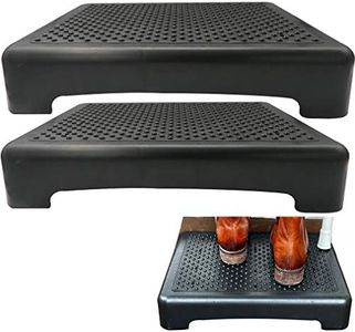 Evelots Mobility Half Step - 2 Pack - Nonslip Treads Indoor or Outdoor Sturdy for Door, Bed, Bathtub & Shower - Hold up to 400 Pounds