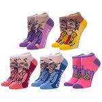 Bioworld The Golden Girls Characters Logo 5 Pair Pack Juniors/Womens Ankle Socks Shoe Size 5-10, White, One size