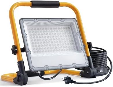 MEEKBOS 100W LED Work Light with Switch and 4M Cable, 10000LM Construction Light, 700W Equivalent 6500K Portable Working Lights with Stand, IP66 Waterproof Job Site Light for Construction Site