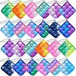 MADO 24pcs Mini POP Keychain Fidget Toys for Kids Adults Valentines Gifts for Kids, Mini POP ON IT Bulk Loot Bag fiilers Goodie Bag fillers for Kids, Sensory Toys