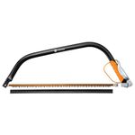 Fiskars 24” Bow Saw SW31, Fixed blade, Length: 70 cm, Plastic blade guard included, Steel, Black/Orange, 1000615