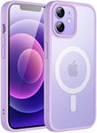 JETech Magnetic Case for iPhone 12/12 Pro 6.1-Inch Compatible with MagSafe, Translucent Matte Back Slim Shockproof Phone Cover (Light Purple)