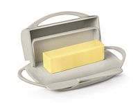 Butterie Flip-Top Butter Dish with Matching Spreader (Ivory)