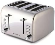 Hamilton Beach Toaster, 4 Slice, Rise, 1600W, Brushed & Polished, Stainless Steel, 6 Variable Browning Levels, Removable Crumb Tray, Defrost, Cancel & Reheat Settings, Silver - HB5729