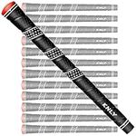 KNLY Wrap Golf Grips Set of 13-Soft Feeling and High Traction,Anti-Slip,All Weather Golf Club Grips. (Black red, Standard)