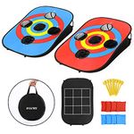 G4Free Portable Collapsible 5 Holes Corn Holes Outdoor Game Sets with Carrying Case and 8 Bean Bags Toss Game Size 3ft x 2ft for Outside Camping Game Travel Adults Kids