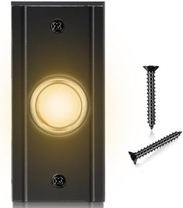 Metal Doorbell Button Wired Button LED Lighted Door Bell Wall Mounted Door Bell Push Buttons for Home, Wired Rectangular Replacement Door Bell Buttons