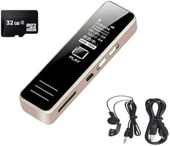 SECURINNOV 32GB Mini Digital Voice Recorder Memory | Voice Activated & Password Protection | Professional Audio MP3 Player Recording Device with Microphone | LCD Display | Long Battery Life