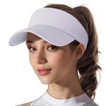 LADES Sun Sports Visor-Golf Beach Visor Cap UV Protection Adjustable Hat for Women White