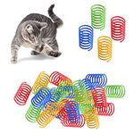 jiuhao Cat Spring Toys, 20 Pcs Kitten Colorful Spring Cat Toy Plastic Coil Spiral Springs Interactive Cat Toys,Recycled Toys for Cat Bouncing Play Training Fun Gift for Cats