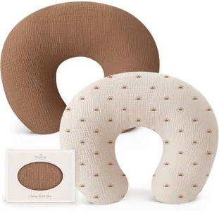 Konssy 2-Pack 100% Cotton Muslin Nursing Pillow Covers, Soft Cover for Baby