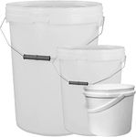 Plastic Bucket with LID and Metal Handle, Hard Wearing Bucket With Tamper Evident Lids 5L 10L 25L (10L, 1)