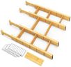SpaceAid Bamboo Drawer Dividers with Inserts and Labels, Kitchen Adjustable Drawer Organizers, Expandable Organization for Home, Office, Dressers, 4 Dividers with 9 Inserts (17"-22" Natural)