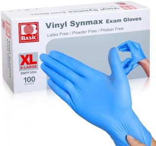 Oh! Trendy Disposable Medical Vinyl Exam Gloves Industrial Gloves - Latex-Free & Powder-Free (B-Blue XL)
