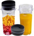 16OZ Blender Replacement Cups Set,16OZ / 500 ml Measuring Scale Cups & Seal Lids Compatible with Nutri Ninja BL660 BL663 BL770 BL740 BL780 BL810,Mixer Replacement Accessories Parts