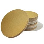 AutKerige 80 Pcs 6inch Hook and Loop Sanding Discs， 80 Grits Gold Sandpaper for Random Orbital Sanders，Aluminum Oxide Abrasive - Ideal for Automotive Paint and Woodworking