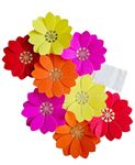 The Banner Company's Bright Paper Flower Cutouts (4 Colour*2Pcs Each) for an Easy Wall Decoration/Birthday Party/puja Backdrop and Other Celebrations.