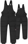 AIEOE Toddler Boys Girls Classic Heavyweight Snow Bib Ski Pant Winter Elastic Windproof Down Pants Snowsuit Dailywear Black 2-3 Years