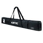 AUMTISC Ski Kit Bags Single Travel Winter Sports Bag Padded to Transport Skis Gear Pocket with Adjustable Handle Black 185cm