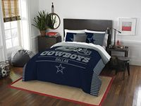 Northwest NFL Dallas Cowboys Comforter Blanket and Sham Set, Bed Comforters, Full/Queen, Draft