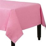 Pack of 4 Paper Disposable Table Cover - Tablecloth for Indoor or Outdoor - All Occasion Baby Shower, Wedding, Birthday, Christmas, Halloween, Easter Party Decorations 90x90cm (Baby Pink)