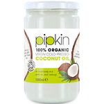 Pipkin 100% Organic Coconut Oil 1L, Cold Pressed Raw Pure Extra Virgin, Multi-Purpose, Non-GM, For Hair/Skin/Body Moisturiser, Edible, Gluten Free, Vegetarian, Vegan and Paleo Friendly