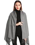 Pashmina Wrap Shawl Wedding Scarves Wool Scarfs for Women Cashmere Scarf Men (Grey)(Size: 200cm X 70cm)