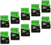 KEXIN Micro SD Card 16GB 10-Pack, MicroSDHC Memory Card Class 10 High Speed UHS-I U1 TF Card for GoPro, Action Camera