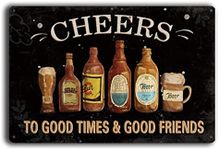 Funny Metal Bar Sign for Kitchen Restaurant Cafe Bar Decor Vintage Bar Signs Cheers Signs Retro Bar signs for Home Bar Man Cave Decor Signs （8 x 12 Inches）tin signs (C)