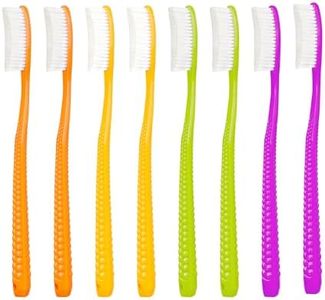 EasyHonor Giant Head Toothbrush, Hard & Firm Bristles, BPA Free, White Hard Bristles (8pcs)