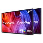 ViewSonic VP2468_H2 PRO 24" Dual Pack Head-Only 1080p Monitors with 100% sRGB Rec709 14-bit 3D LUT for Photography and Graphic Design