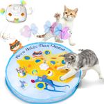 ORSDA Interactive Cat Toys for Indoor Cats, 5-in-1 Automatic Cat Toys, Spin Flying Fish, Hide and Seek, Whack-A-Mole, Magic Wand and Chase The Feather, USB Rechargeable, for All Breed Sizes