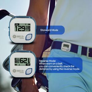EPHIIONIY GolfBuddy Voice 2 Golf GPS Clip – 14hr Battery, Water Resistant, White/Navy
