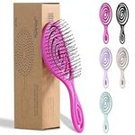 Ninabella Mini Spiral Brush - Hair Brush Detangler for Women - Pro Shower for Curly or Thick Hair - Small Travel Detangling Vent Hairbrushes - Pink