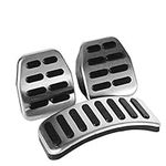 Car Pedals, Manual Set Stainless Steel Manual Pedal MT Kit Anti-Slip Pad Pads Accelerator Foot Pedal Covers Three Sets