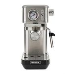 Ariete 1381 Espresso Coffee Machine by Delonghi | Espresso, Cappuccino, Latte & More Recipe Options| Coffee Maker Machine for Home | 15 Bar Pressure, 1300 W|Free Demo & Installation| (Metal)