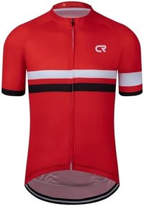 Coconut Ropamo CR Mens Cycling Jersey Short Sleeve Road Bike Shirt with 3+1 Zipper Pockets Breathable Quick Dry, Red/White-2