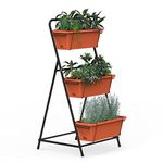 Vertical Raised Garden Bed 3 Tier Elevated Garden Planters Standing Garden Bed Planter Box Outdoor and Indoor for Plants Herbs Flowers Vegetables Brick Red