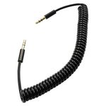CamDesign 3.5mm 1 8 Male to Male Stereo Audio Cable AUX Auxiliary 3.5 Coiled Audio Cord for iPhones iPads Samsung Car and other 3.5mm DC plug Port Device Stretched Length 1 - 3 FT Black