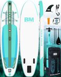 BEYOND MARINA Inflatable Stand Up Paddle Board, 10'6" SUP Paddleboard for Adult, Premium Accessories | Non-Slip 5MM EVA Deck & Foam Handles, Camera Mount, Double Action Pump, 85L Travel Backpack