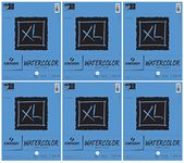 6-Pack Bundle - Canson XL Series Watercolor Textured Paper Pad for Paint, Pencil, Ink, Charcoal, Pastel, and Acrylic, Fold Over, 140 Pound, 9 x 12 Inch, 30 Sheets