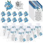 Sasylvia Memorial Pins Bulk Celebration of Life Funeral Favors Includes Forget Me Not Flower Lapel Pin Brooches Memorial Poem Cards Organza Bags Memorial Gifts Charms for Who Loss Loved One (60 Sets)