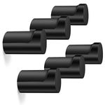 Bsdonte Wood Wall Hooks 6 Pack, Black Coat Hooks Wall Mounted, Decorative Wooden Hooks Heavy Duty Hat Hooks Wall Hangers, Hooks for Hanging Coats, Backpack, Towel, Cap (Black)