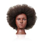 Afro Kinky Tight Curl Type 4 Hair Brown Skinned Mannequin Training and Styling Head Retains Curl Pattern after washing