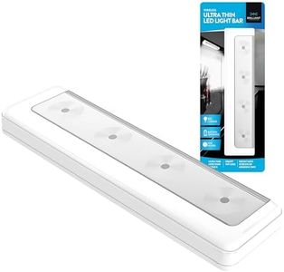 Brilliant Evolution Wireless Ultra Thin LED Light Bar - Battery Operated Lights for Kitchen Under Cabinet, Closet, and Counter Lighting - Stick On Push Light, 65 Lumens, Warm White - 8.5x2x1-Inch