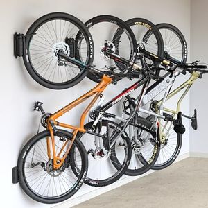 monTEK Swivel Bike Wall Mount, Bike Hangers for Garage, Space-Saving Vertical Bike Rack, Sturdy Bike Storage Rack Holds Up to 66lbs, Easy to Install, 4 Pack