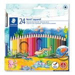 STAEDTLER 144 10NC24 Noris Aquarell Watercolour Pencils - Assorted Colours (Pack of 24)