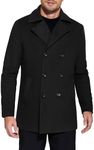 COOFANDY Mens Classic Pea Coat Notched Collar Double Breasted Trench Coat Slim Fit Winter Coats